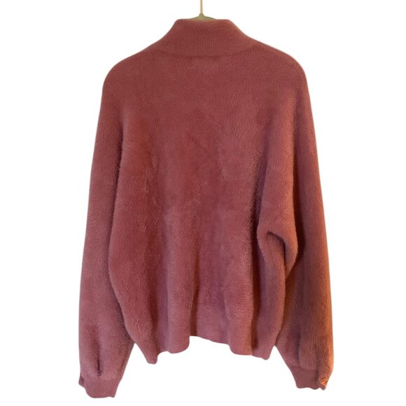 MAEVE ANTHROPOLOGIE Mauve Pink Kalista Eyelash Full-Zip Sweater Jacket Medium - Picture 7 of 8